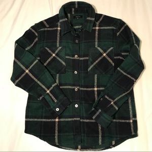 green wool flannel